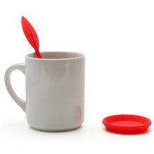 Load image into Gallery viewer, Red Silicone Tea Infuser Leaf Handle with Steel Ball
