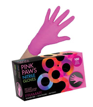 Load image into Gallery viewer, Framar Pink Paws Disposable Nitrile Gloves, 100 Pack