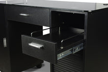 Load image into Gallery viewer, Icarus "Superb" Black Manicure Table With Glass Top