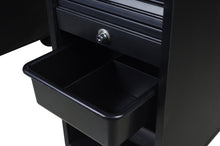 Load image into Gallery viewer, Icarus "Superb" Black Manicure Table With Glass Top