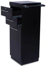 Load image into Gallery viewer, Icarus "Abbot" Black Beauty Salon Hair Styling Station Cabinet