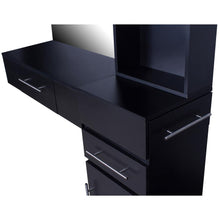 Load image into Gallery viewer, "Irvine" Single Beauty Salon Hair Styling Station, Black