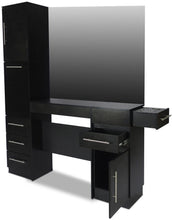 Load image into Gallery viewer, "Modesto" Black Salon Hair Styling Station