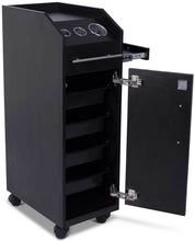 Load image into Gallery viewer, "Vittoria" Beauty Salon Rolling Trolley Cart, Black