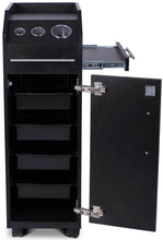Load image into Gallery viewer, "Vittoria" Beauty Salon Rolling Trolley Cart, Black