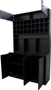 Icarus Black Color Bar with Wood Top