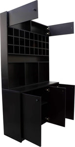Icarus Black Color Bar with Wood Top