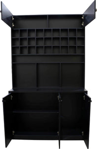 Icarus Black Color Bar with Wood Top