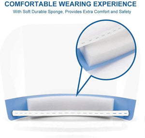 Face Shields Clear Plastic Protective - 10PK