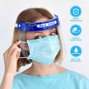 Face Shields Clear Plastic Protective - 10PK