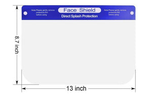 Face Shields Clear Plastic Protective - 10PK