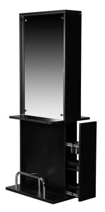 Icarus "Libby" Black Salon Styling Station With Mirror