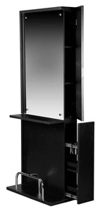 Icarus "Libby" Black Salon Styling Station With Mirror