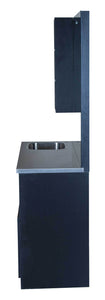 Icarus "Ashland" Black Barber Styling Salon Station With Mirror And Sink