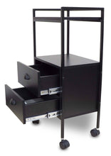 Load image into Gallery viewer, Icarus &quot;Stanton&quot; Beauty Salon Wooden Rolling Trolley Cart 2 Drawers
