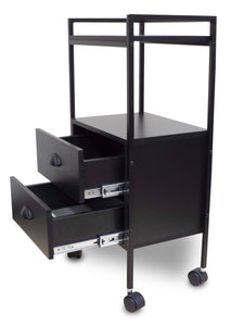 Icarus "Stanton" Beauty Salon Wooden Rolling Trolley Cart 2 Drawers