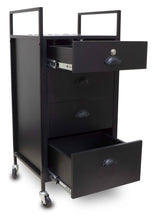 Load image into Gallery viewer, Icarus &quot;Darby&quot; Beauty Salon Wooden Rolling Trolley Cart with 4 Drawers

