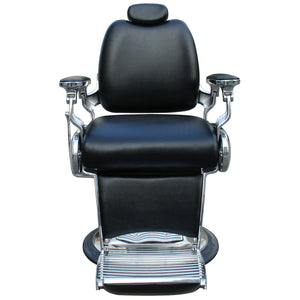 "Carter" Reclining Black Barber Chair With Heavy Duty Base And Chrome Frames