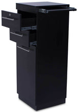 Load image into Gallery viewer, Icarus &quot;Abbot&quot; Black Beauty Salon Hair Styling Station Cabinet
