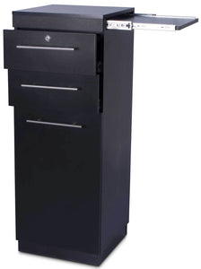 Icarus "Abbot" Black Beauty Salon Hair Styling Station Cabinet