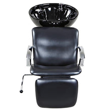 Load image into Gallery viewer, "Davis" Black Beauty Salon Shampoo Chair &amp; Sink Bowl Unit

